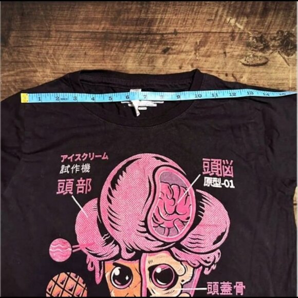 Ice Cream Kaiju Black Graphic T Shirt‎ Ladies Small - Picture 7 of 9